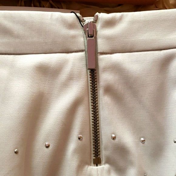 🖤NWT Armani Exchange Skirt White Stud Mini Skirt - Picture 4 of 11